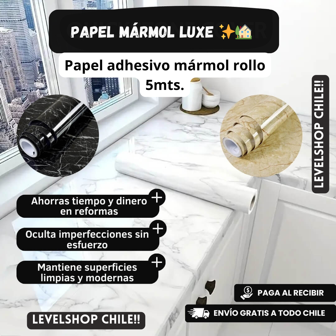 Papel Mármol Luxe ✨🏡 ¡Renueva tu hogar sin obras ni gastos excesivos!