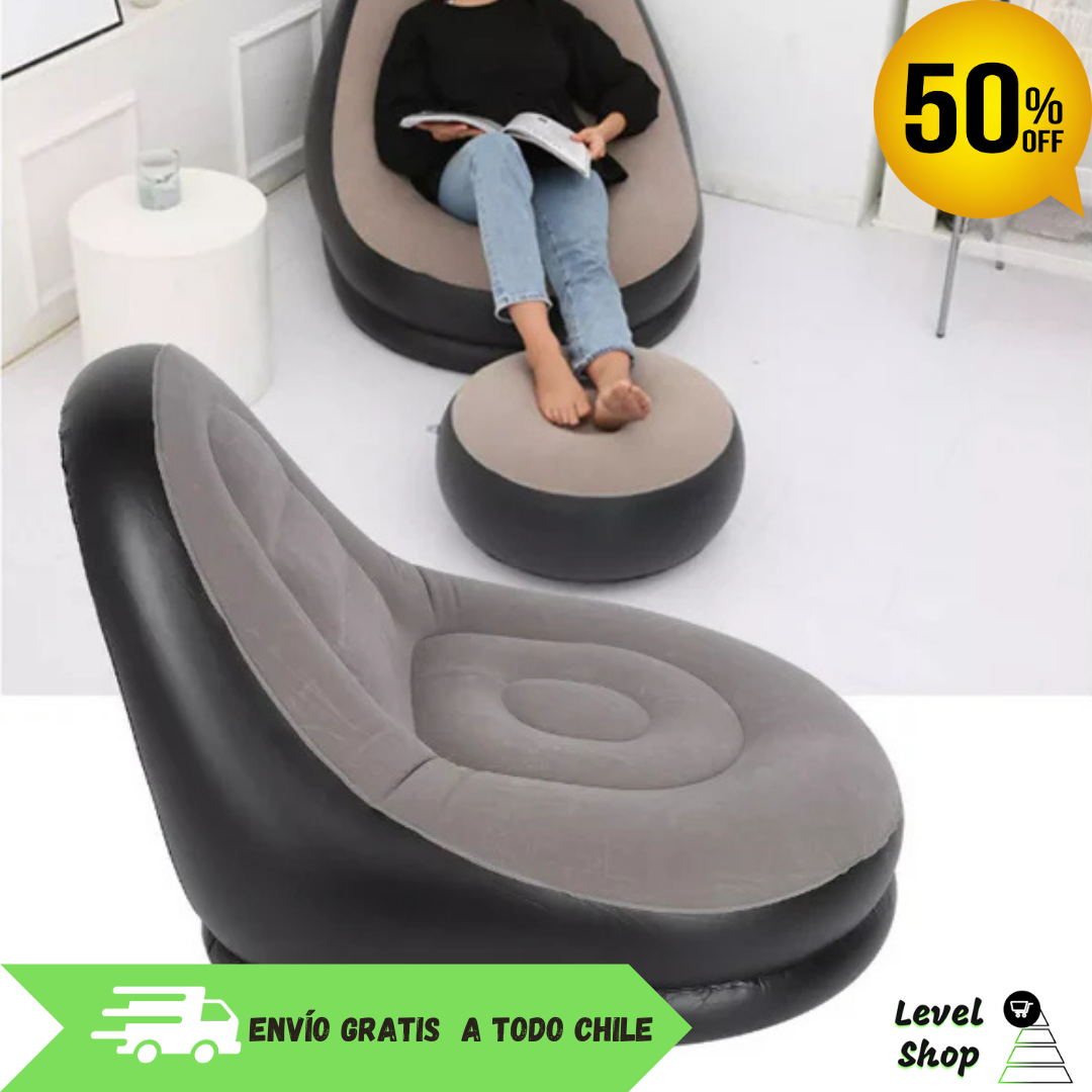 🛋️Sofa Inflable RelaxMax 🌬️ 🌟Con Reposa Pies
