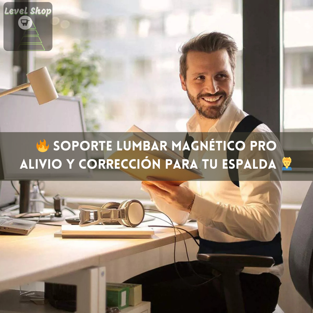 🔥 Soporte Lumbar Magnético Pro – Alivio y Corrección para tu Espalda 💆♂️