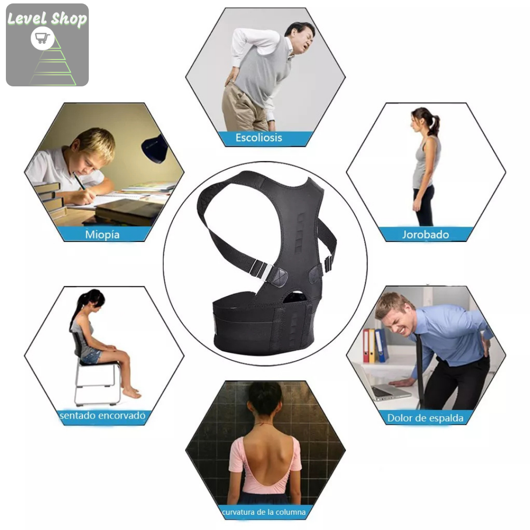 🔥 Soporte Lumbar Magnético Pro – Alivio y Corrección para tu Espalda 💆♂️