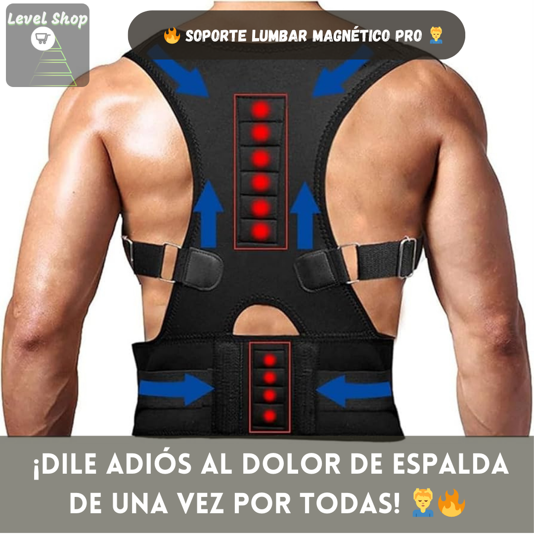 🔥 Soporte Lumbar Magnético Pro – Alivio y Corrección para tu Espalda 💆♂️
