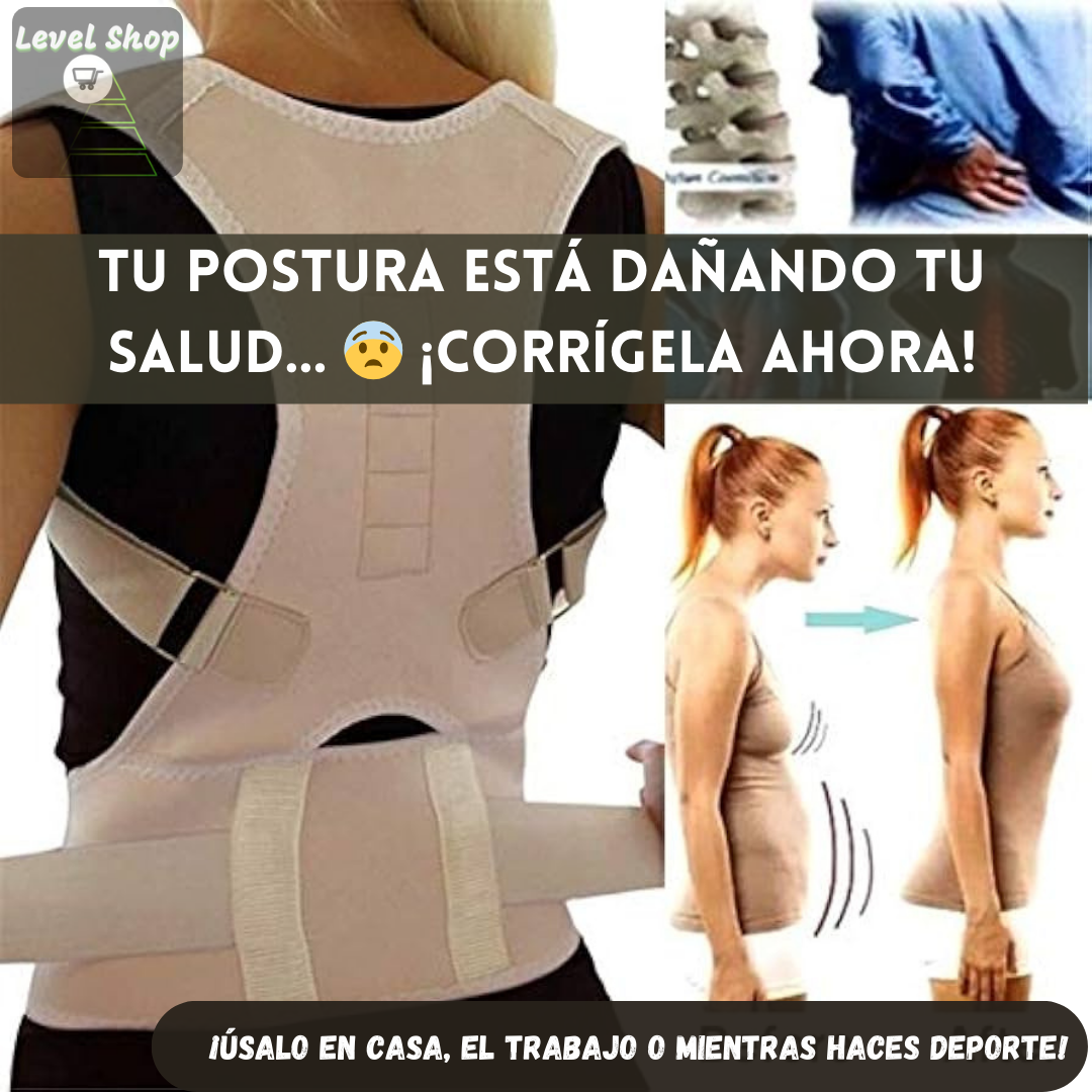 🔥 Soporte Lumbar Magnético Pro – Alivio y Corrección para tu Espalda 💆♂️