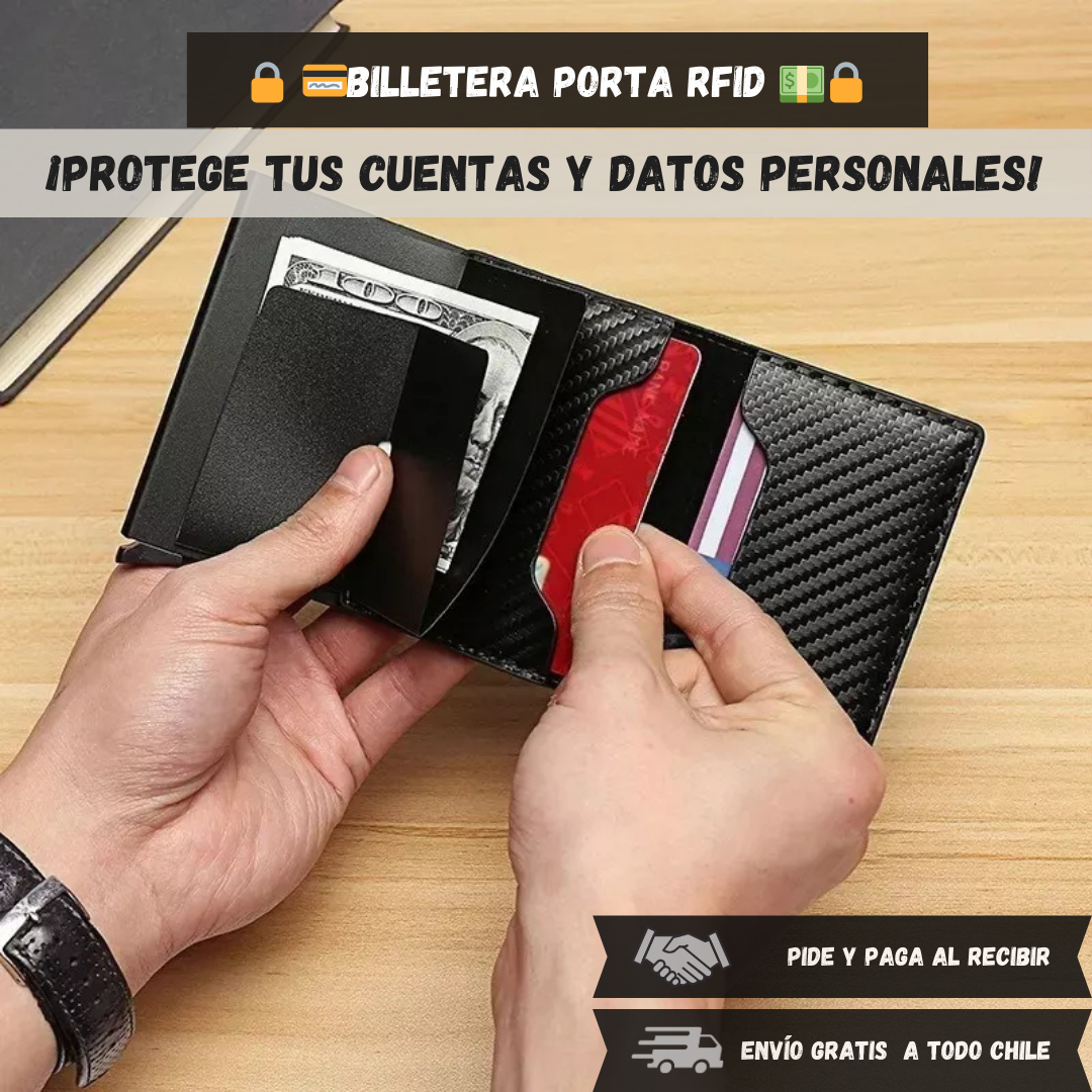 🔒 💳Billetera Porta Tarjetas con Protección RFID 💵🔒