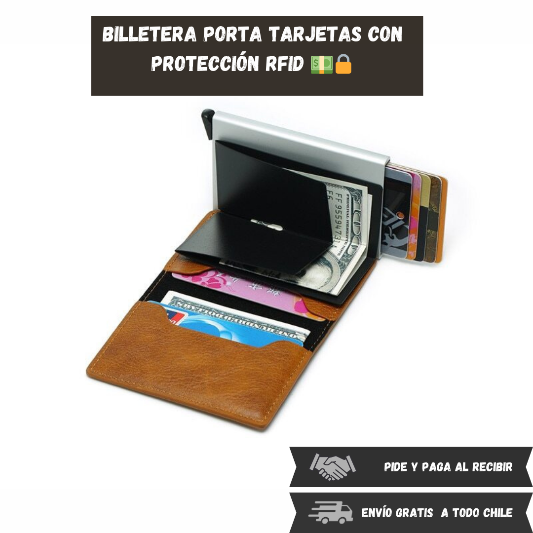 🔒 💳Billetera Porta Tarjetas con Protección RFID 💵🔒