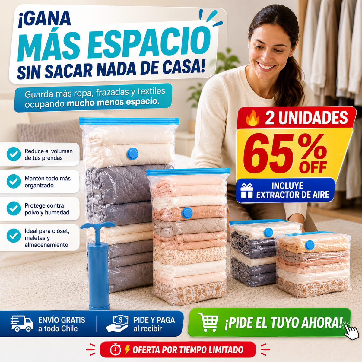 SpaceMax - ¡Libera espacio en tu closet al instante!
