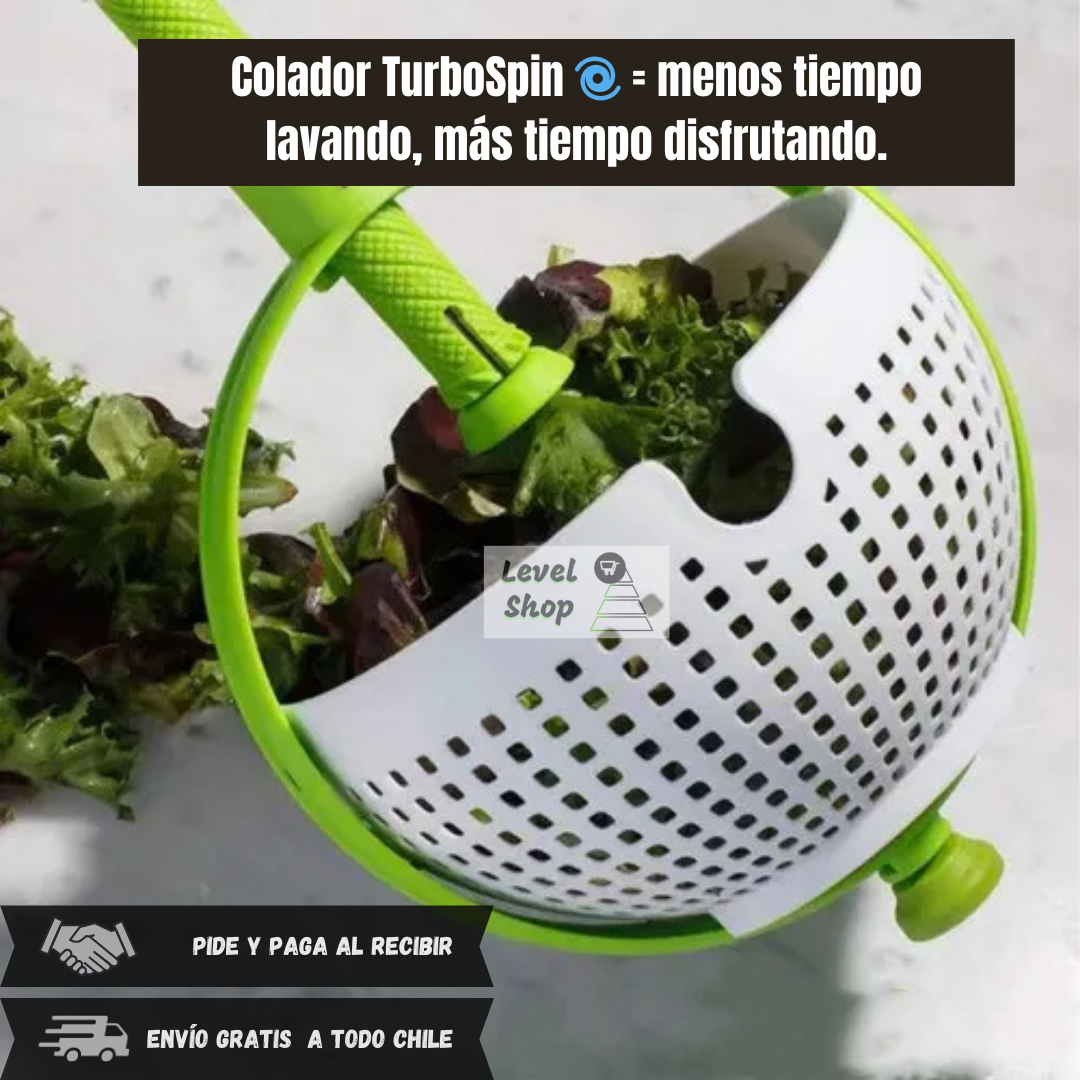 Colador TurboSpin 🌀🥬 ¡Lava, escurre y olvídate del lavaplatos tapado!