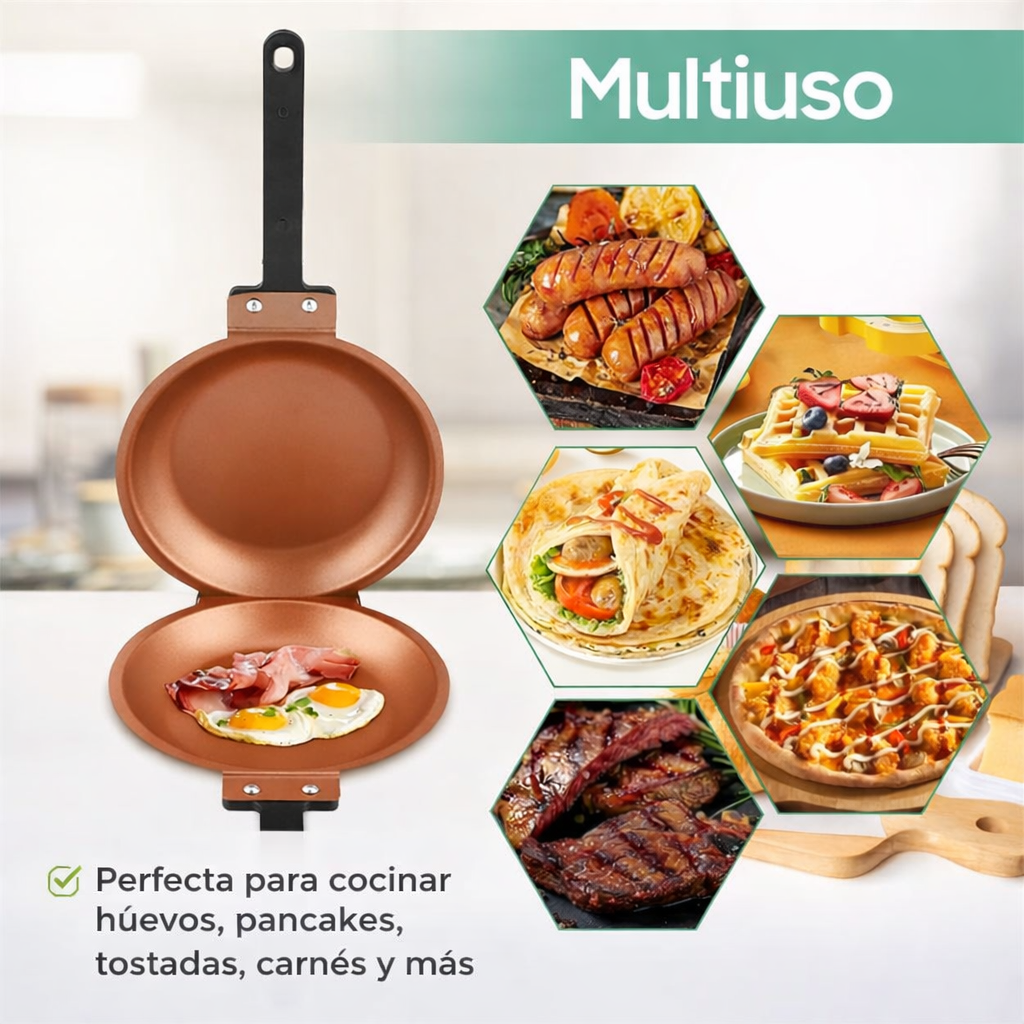 DoubleCook🥞 ¡Voltea y cocina sin que nada se pegue!