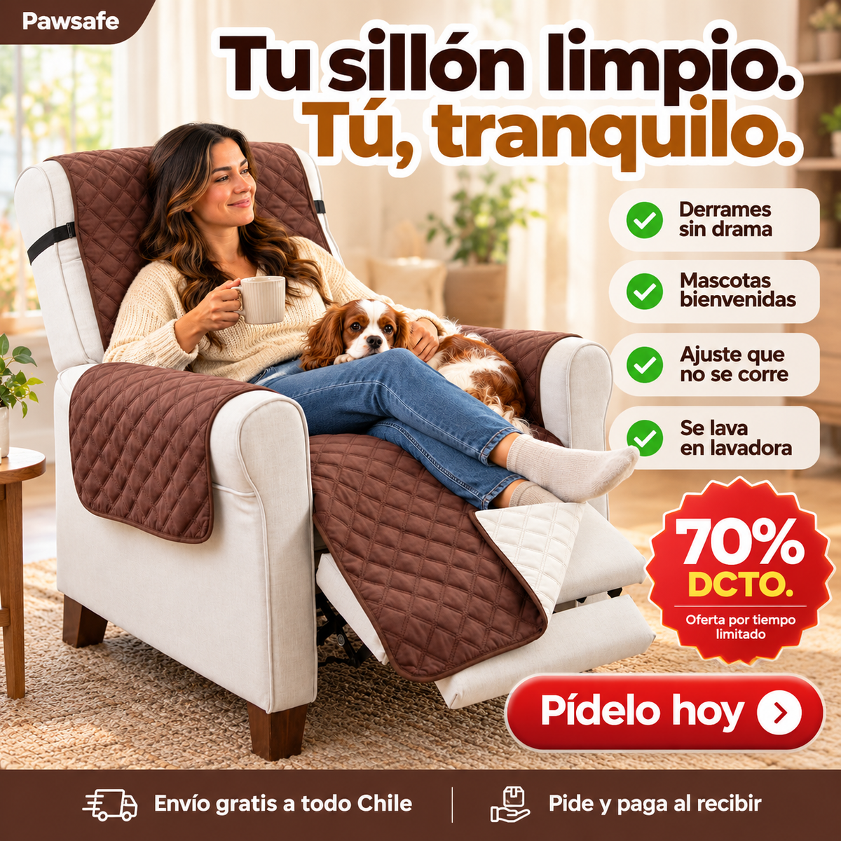 CubreSofá 1 Cuerpo - Microfibra Acolchada