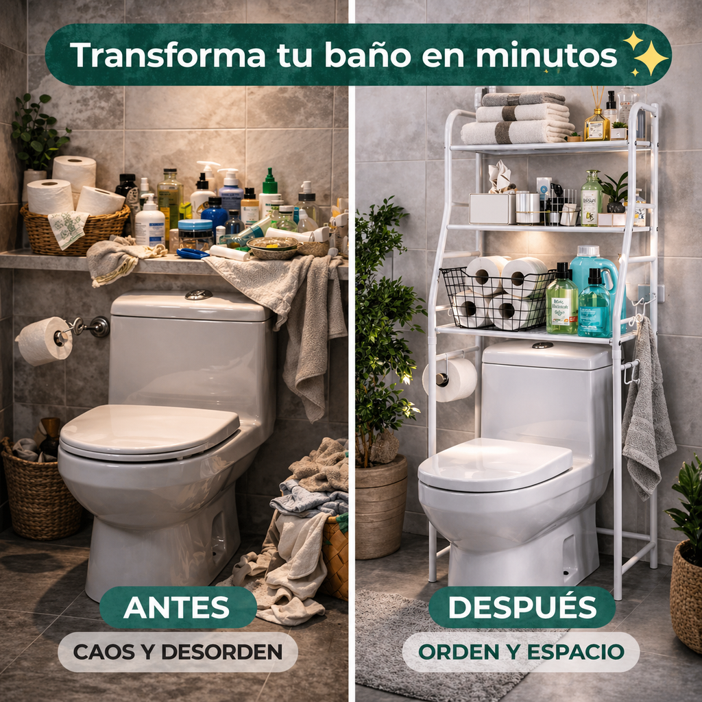 SpaceZen Rack - ¡Ordena tu baño sin remodelar!