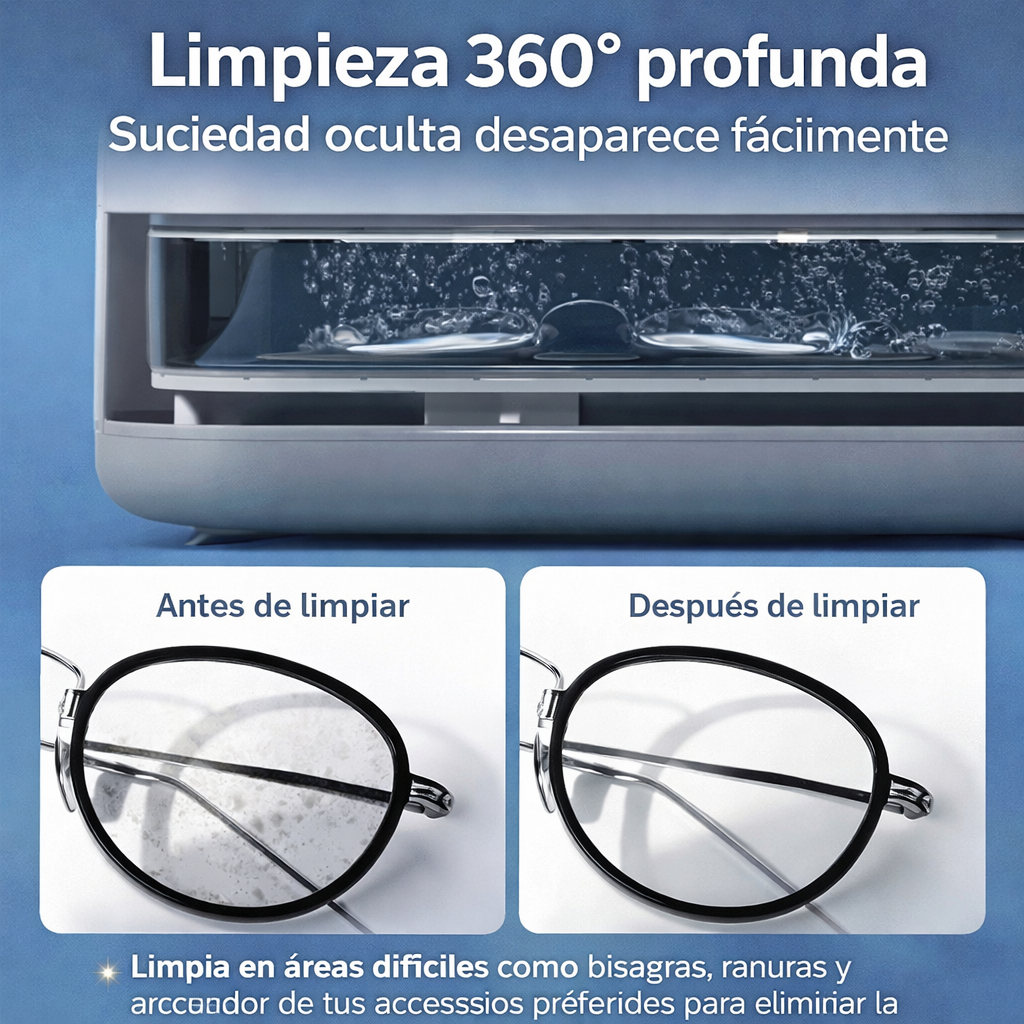 SonicPure 💦😎 ¡Limpieza Avanzada para Lentes y Joyas!