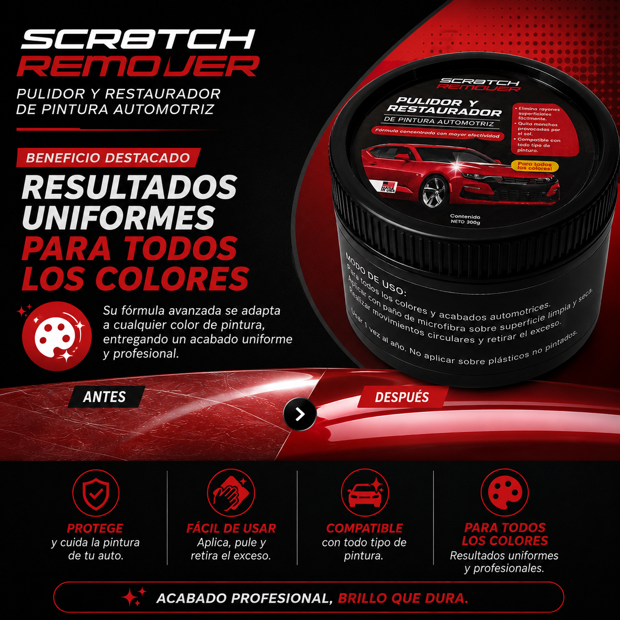 BrilloMax Auto - ¡Oculta marcas superficiales fácil!