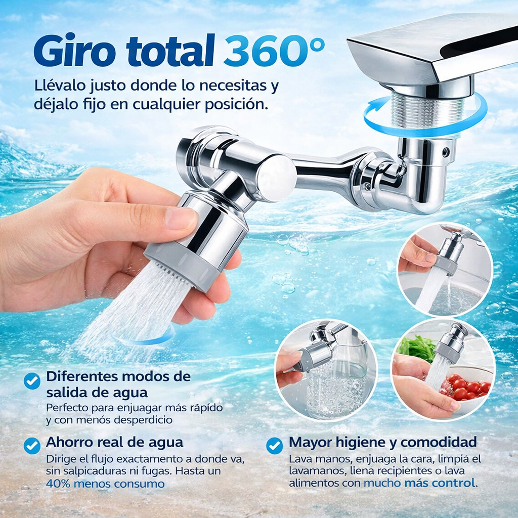 AquaFlex 2X1 - ¡Evita salpicaduras diarias!