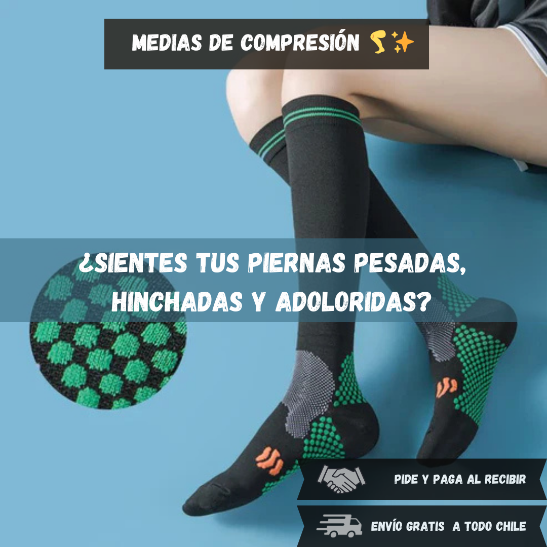 Medias de Compresión 🦵   ¡Reduce dolor, hinchazón y fatiga!✨