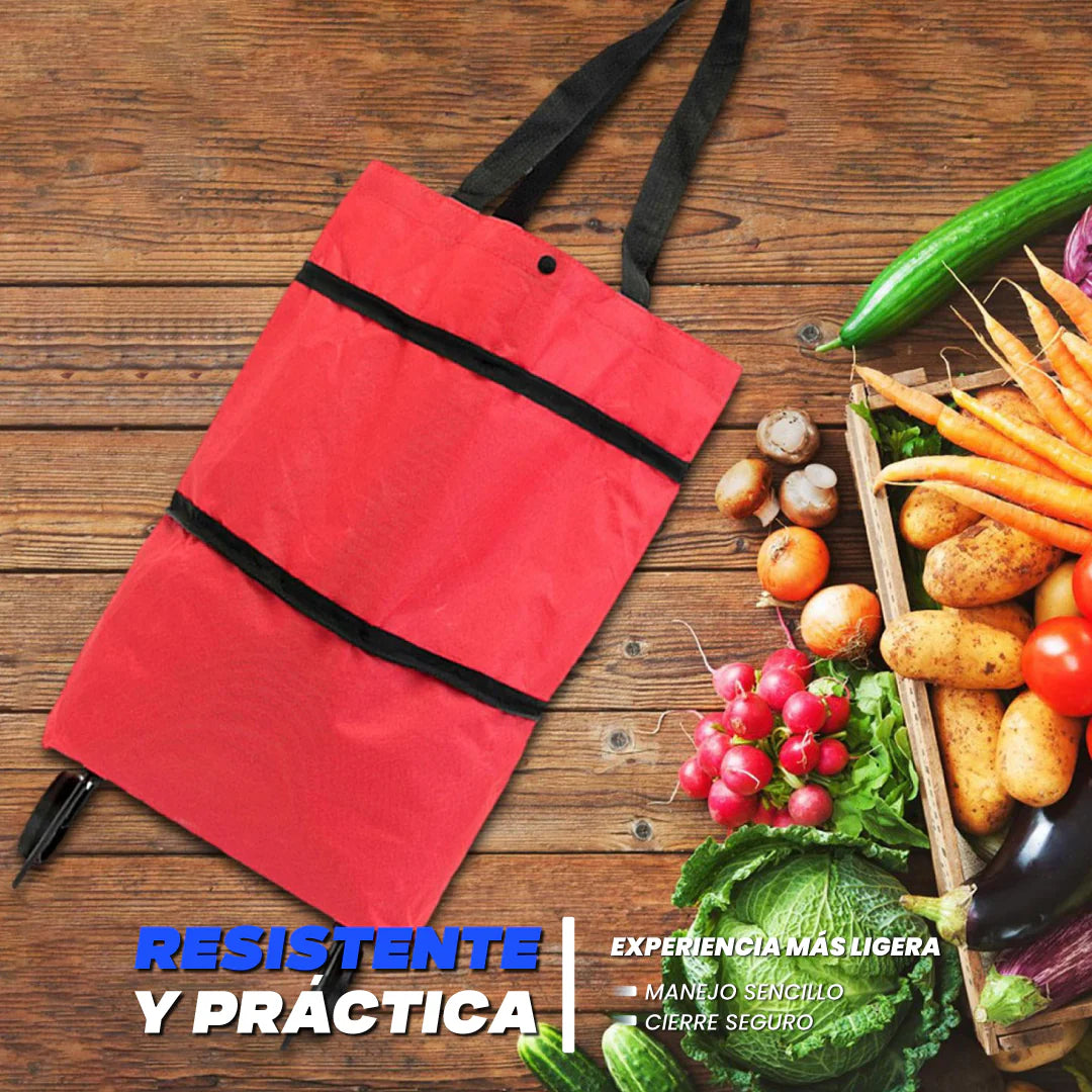 Carrito Plegable con Ruedas 🚛🛒 ¡Dile adiós a los dolores por cargar bolsas pesadas!