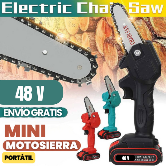 Mini Sierra PowerCut 48V 🔋🪵 ¡Tu aliada perfecta para invierno y el día a día!