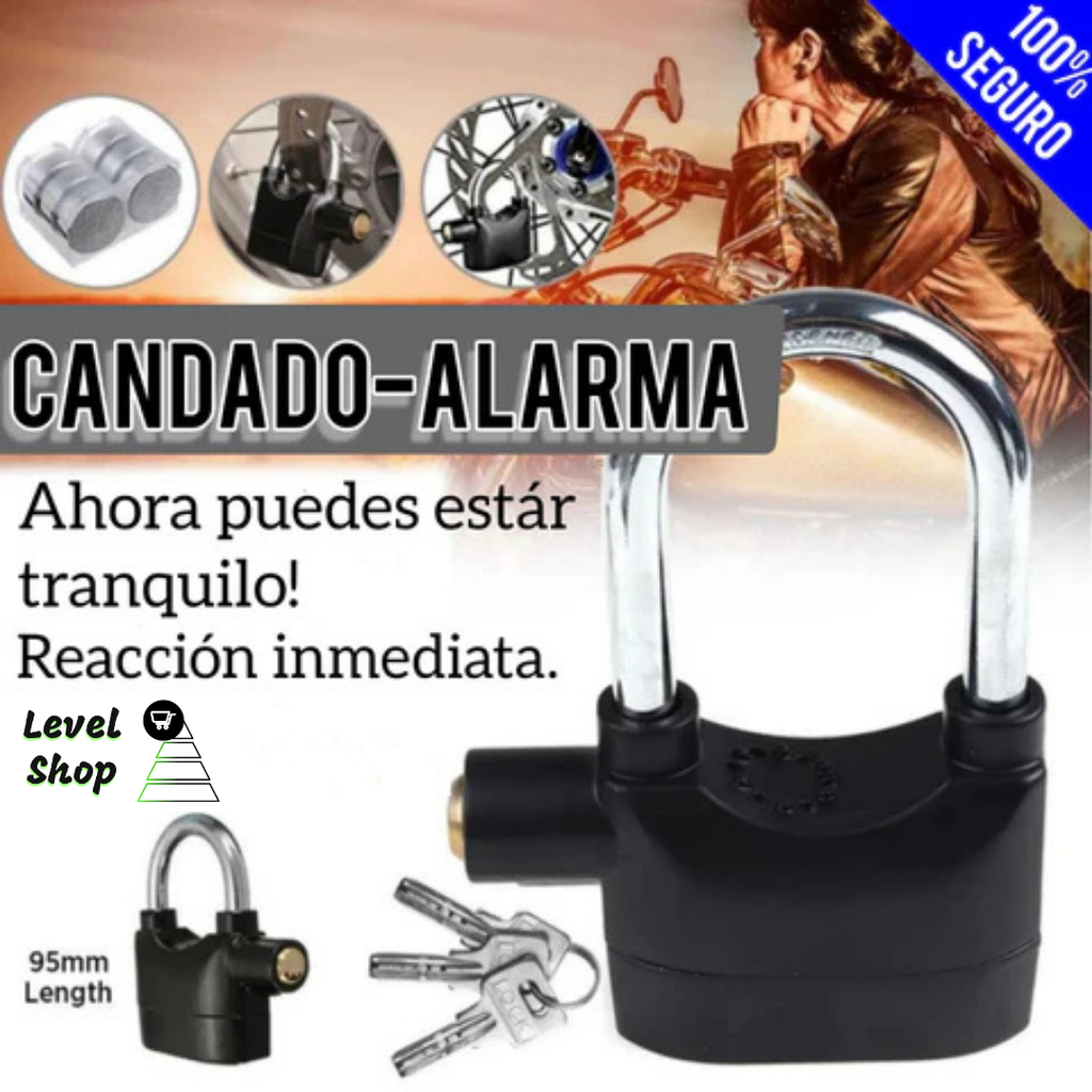 Candado AlarmaSecure 🔒🚨 ¡Protege lo tuyo y duerme tranquilo!
