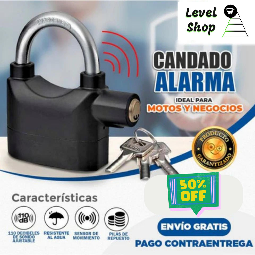 Candado AlarmaSecure 🔒🚨 ¡Protege lo tuyo y duerme tranquilo!