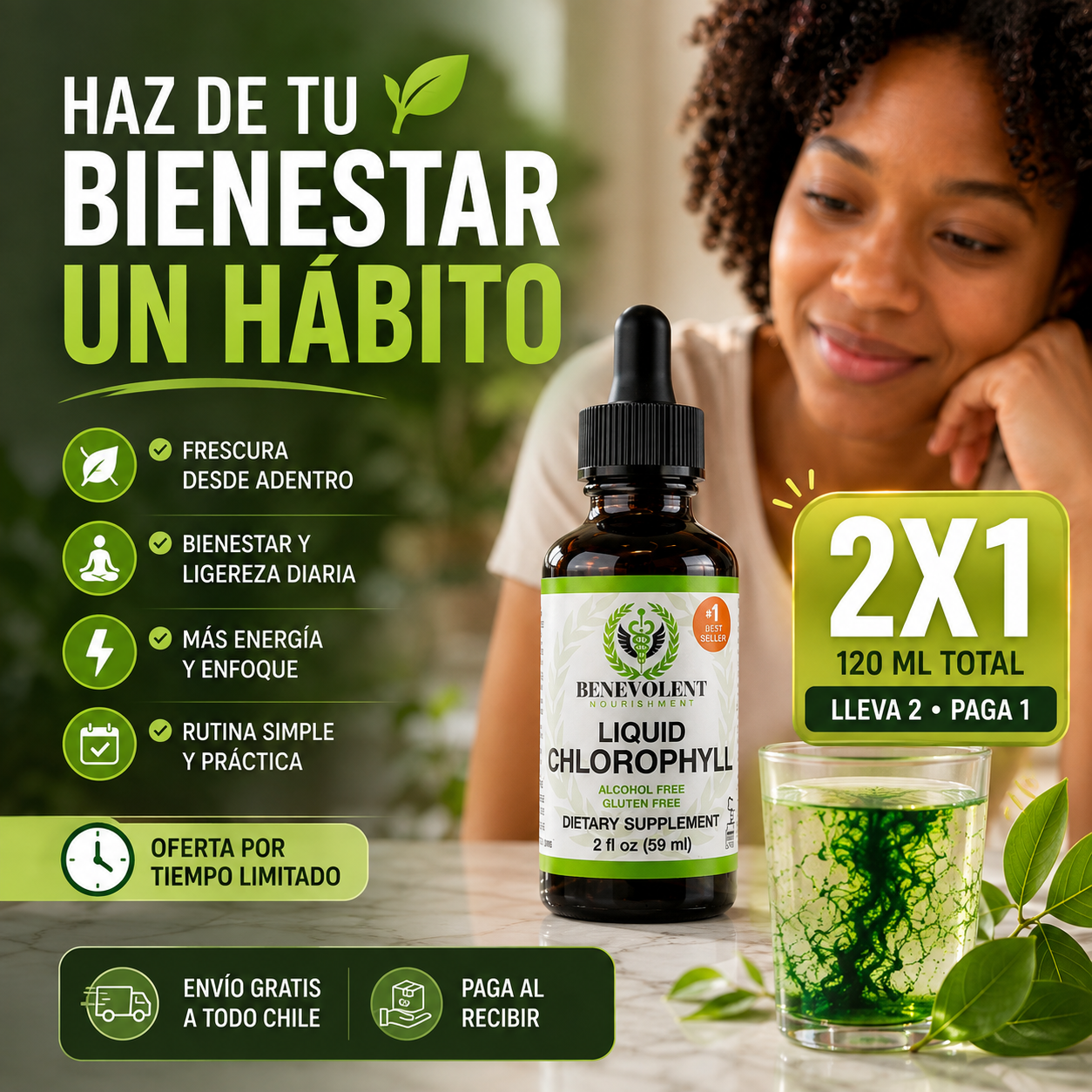 Clorofila Benevolent – ¡Purifica tu cuerpo y neutraliza los olores!