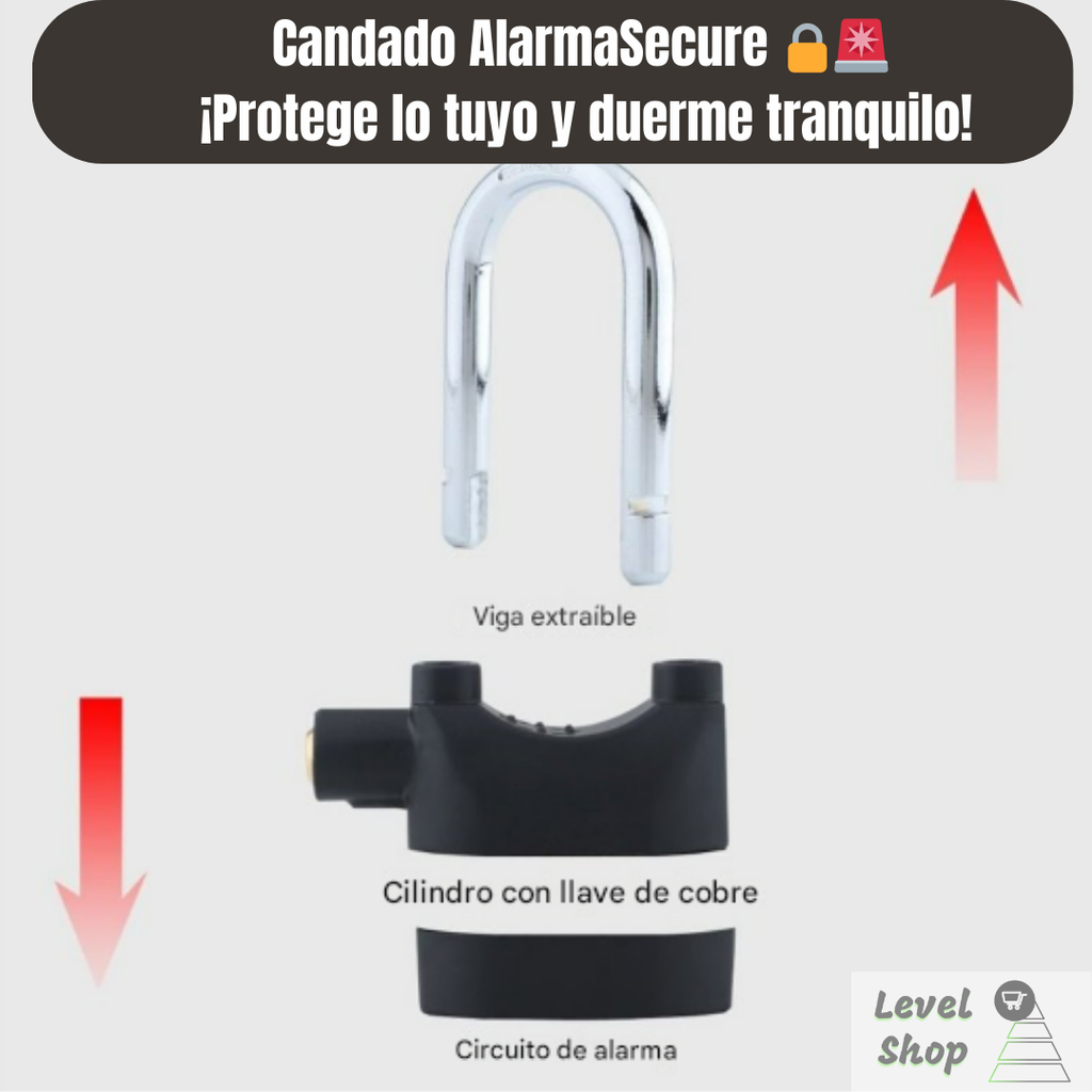 Candado AlarmaSecure 🔒🚨 ¡Protege lo tuyo y duerme tranquilo!