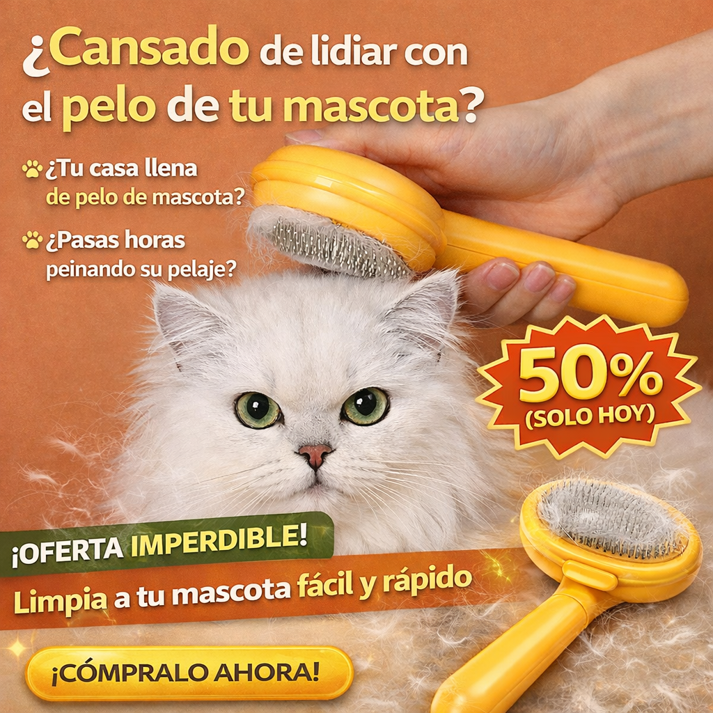 Cepillo autolimpiante para mascotas 🐶🐱
