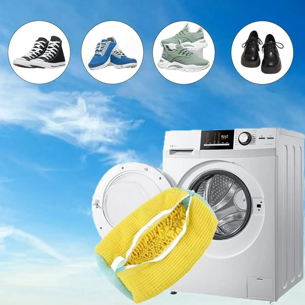 ShoeGuard Pro - ¡Lava tus zapatillas en la lavadora sin dañarlas!