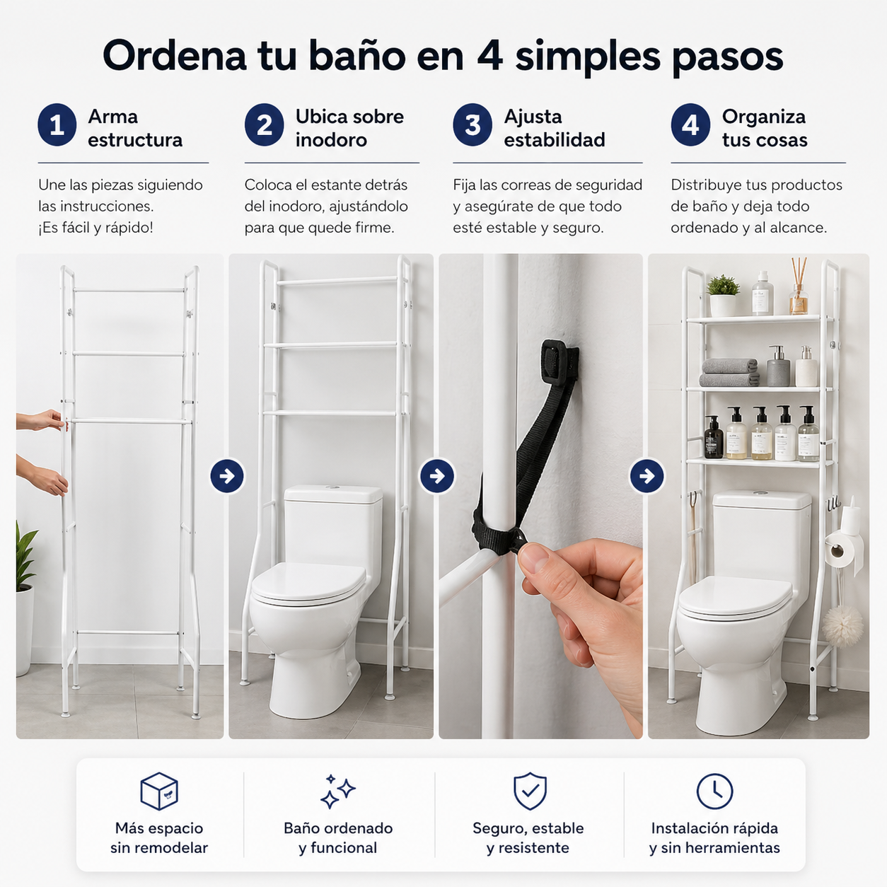 SpaceZen Rack - ¡Ordena tu baño sin remodelar!