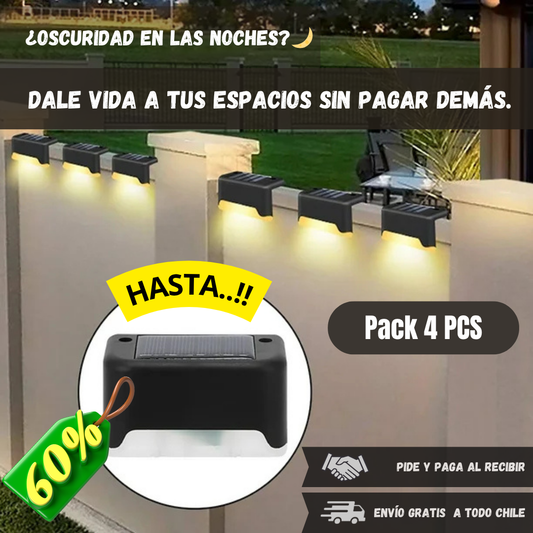 Luz Cálida Solar X4 Pcs🌇 ¡Ambientes acogedores sin subir la cuenta de luz!