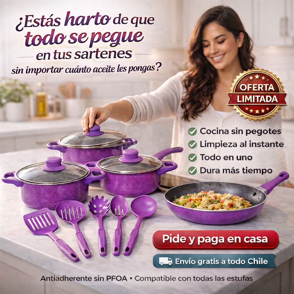 ChefSet Elite 13 Pcs🍜 ¡Cocina sabroso y olvídate del lavado eterno!