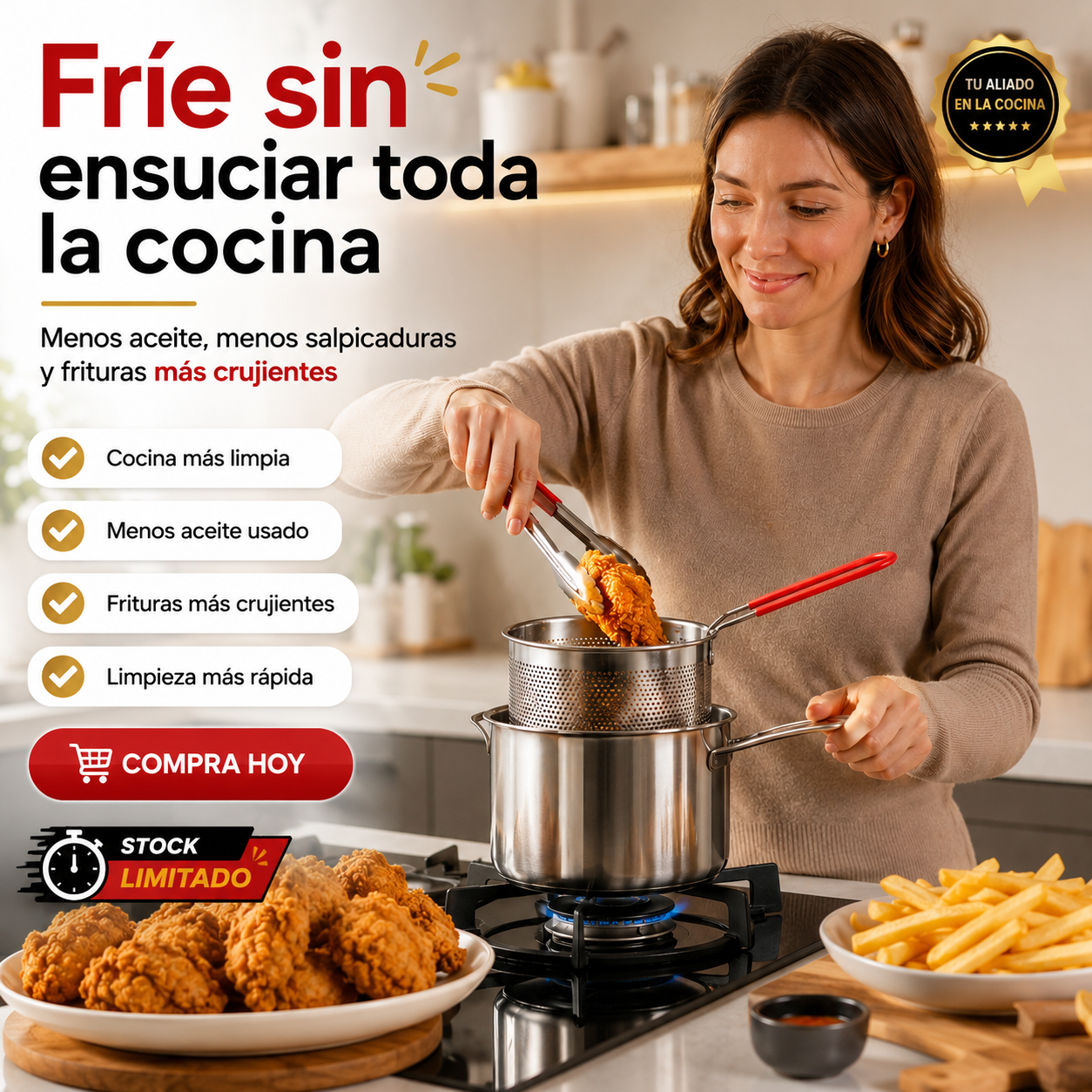 Fryzen - ¡Fríe limpio y sin salpicaduras!