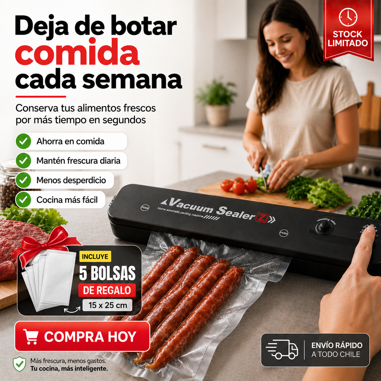 VacuSeal Max - ¡Mantén comida fresca sin desperdicio!