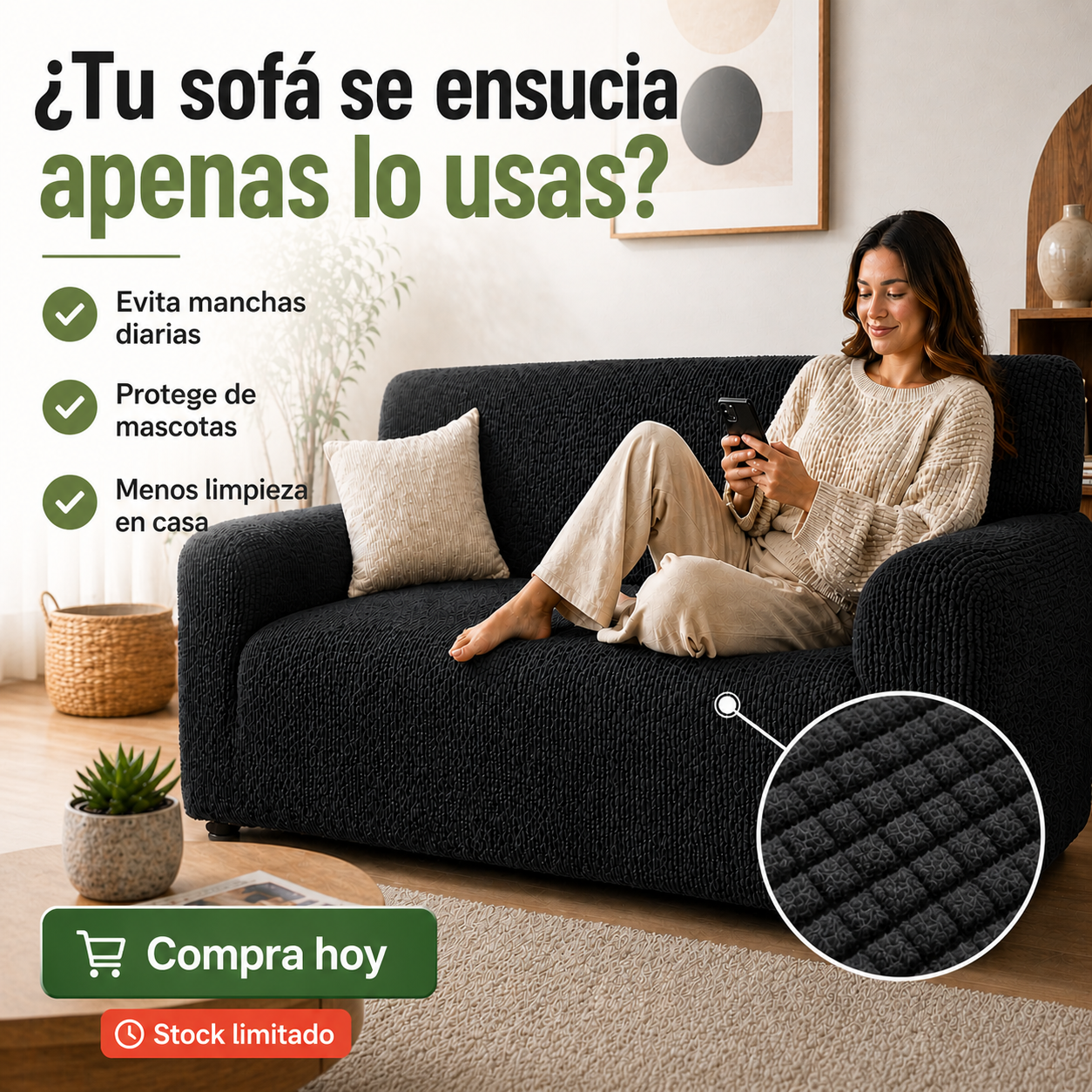 SofaGuard 3 Cuerpos - ¡Evita manchas y desgaste diario!