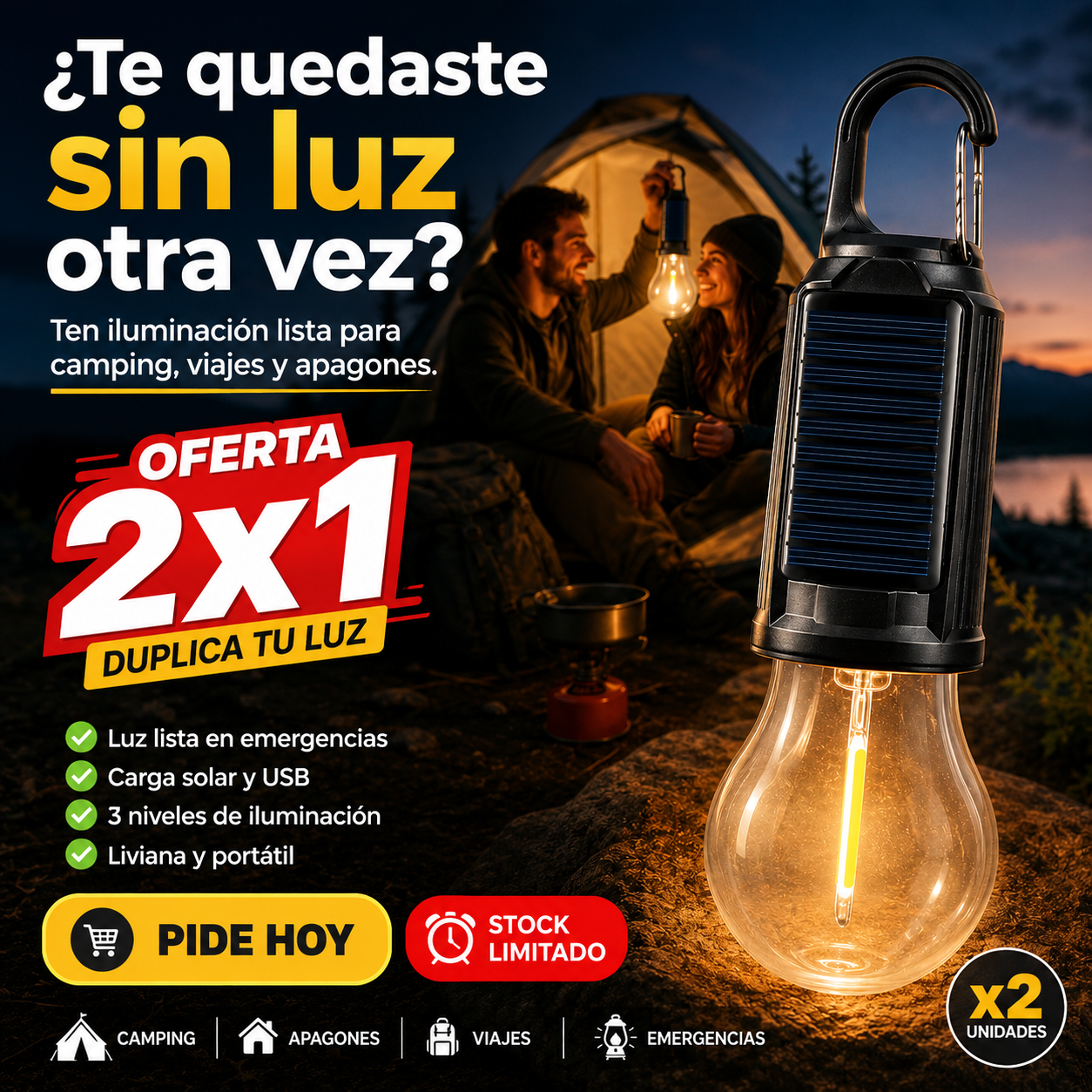 SunBeam 2X1 - ¡Luz lista donde vayas!