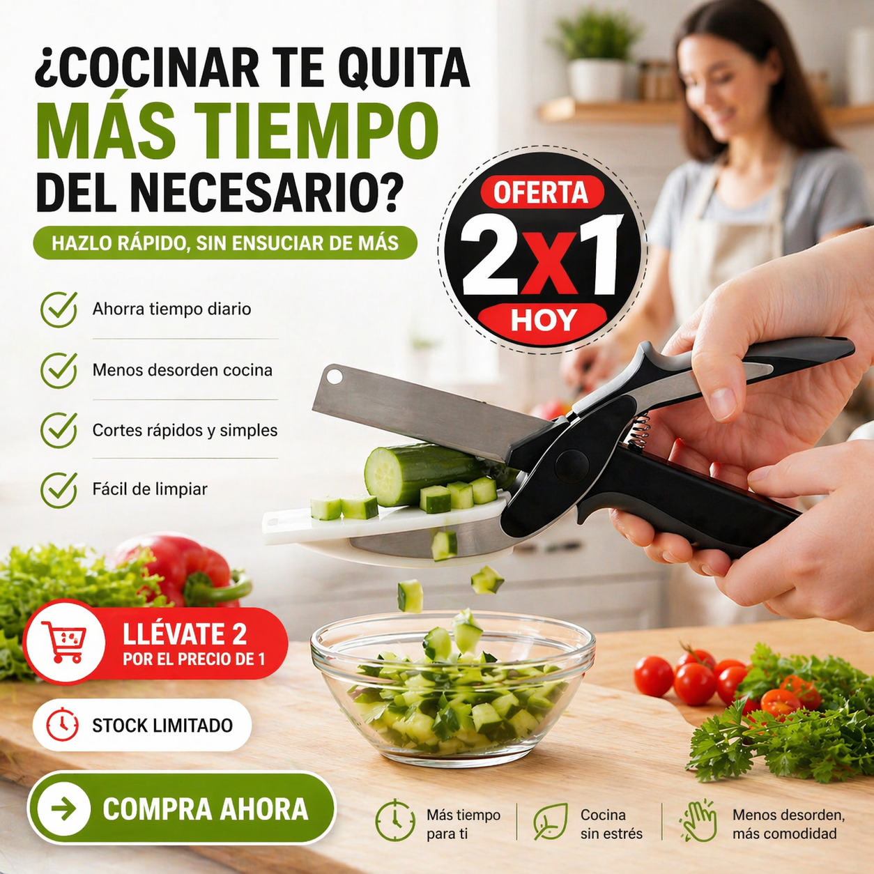 QuickCut Pro X2 - ¡Corta y pica sin tabla ni cuchillo!