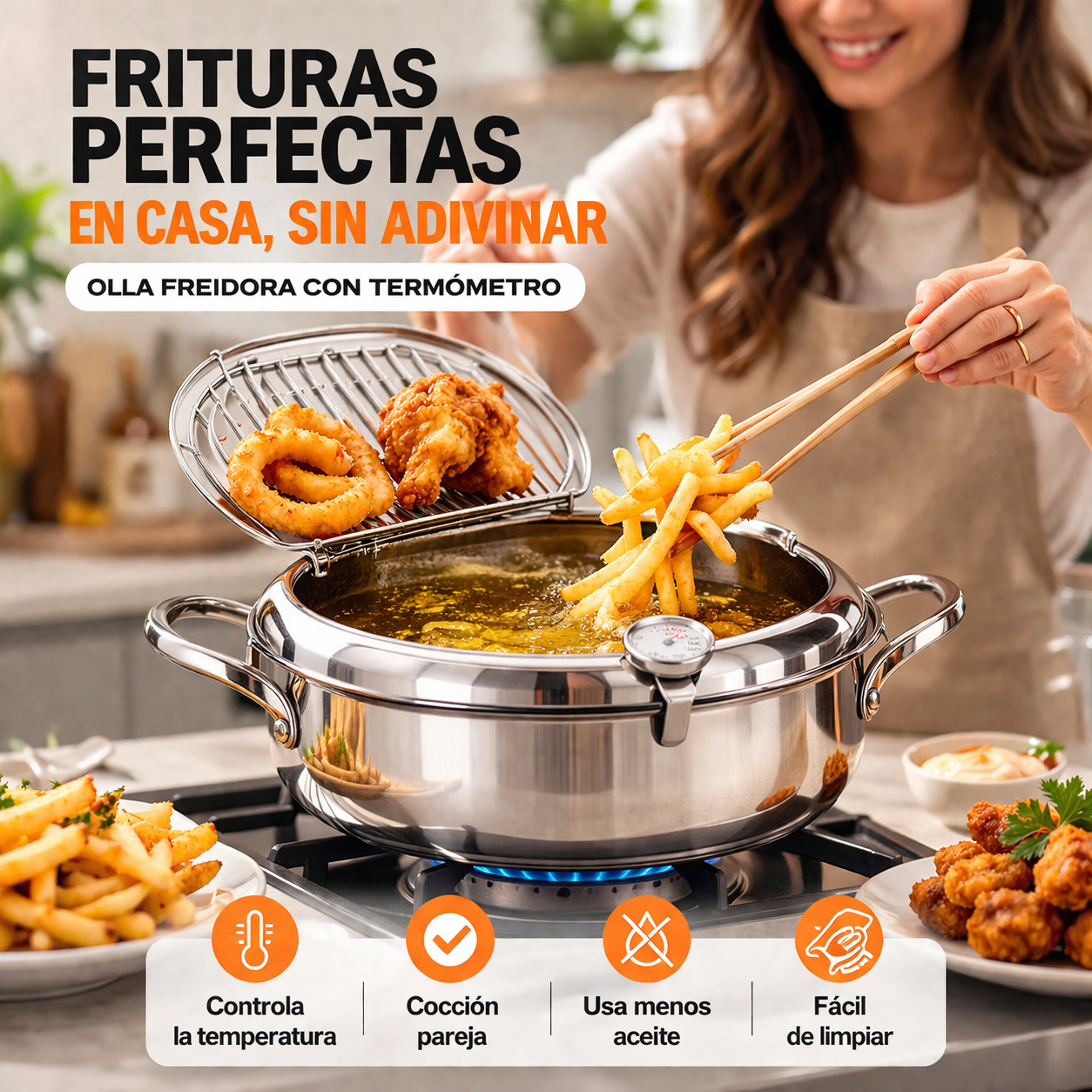 CrispyPot🍟 ¡Frituras más doradas y menos grasosas!