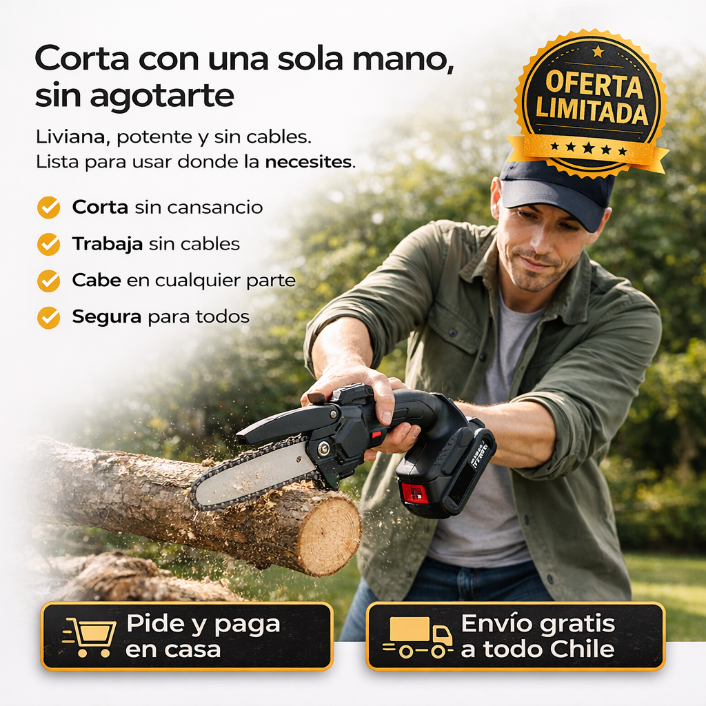 PowerCut Mini 🔥 ¡Corta madera con una sola mano!