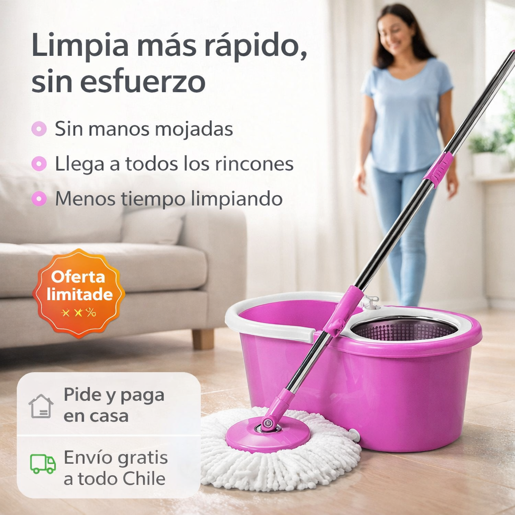 SpinClean Pro 💦 ¡Limpieza rápida sin esfuerzo!