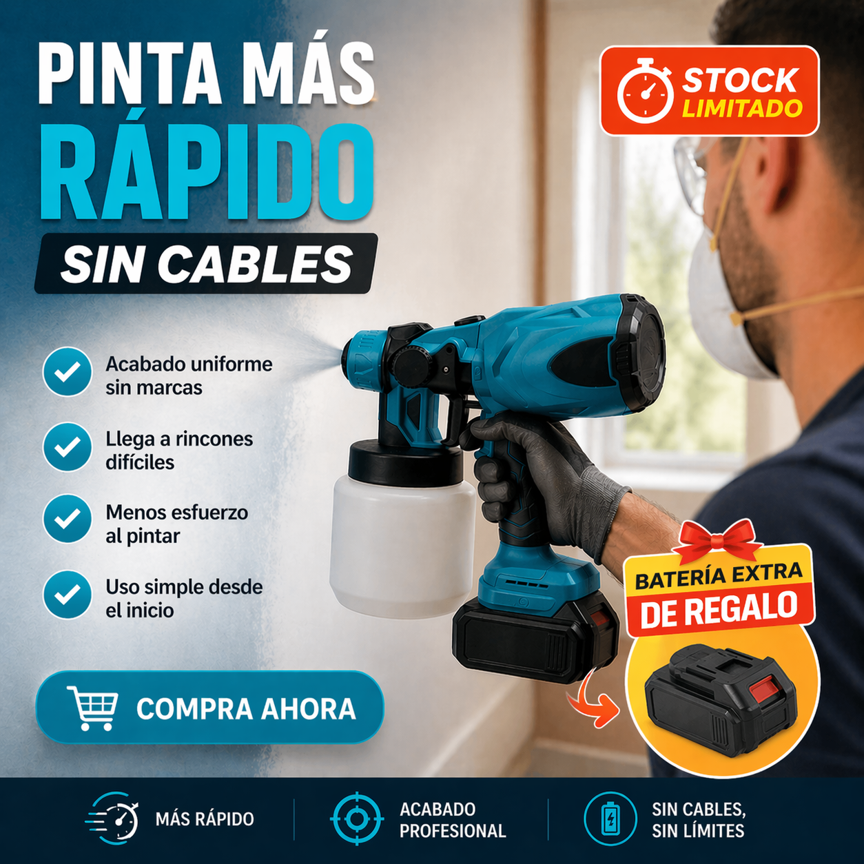 FlexSpray Max 🎨 ¡Llega a cada rincón sin cable!