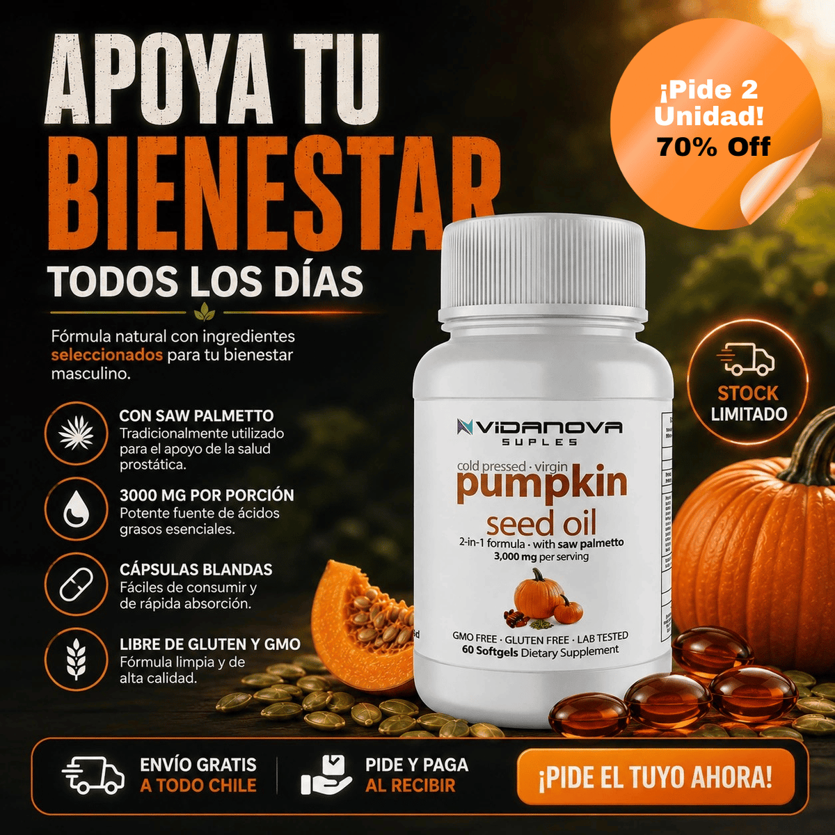 Pumpkin - ¡Cuida tu corazón y tu próstata!