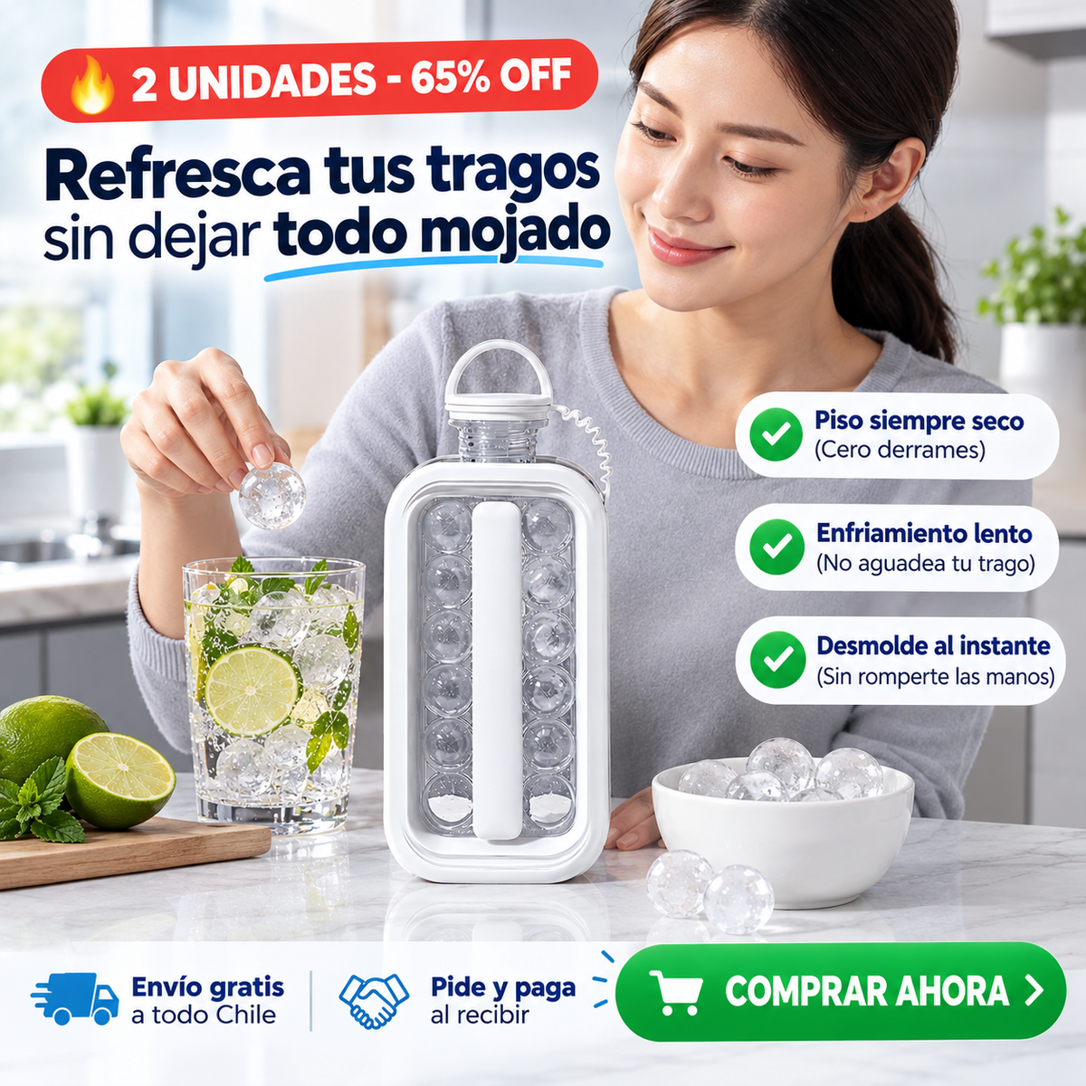 IceFlex Pro - ¡Hielo perfecto sin derrames!